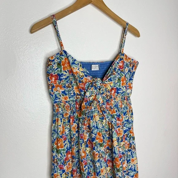 Dress Forum Floral Tie-Front Midi Dress Sz L